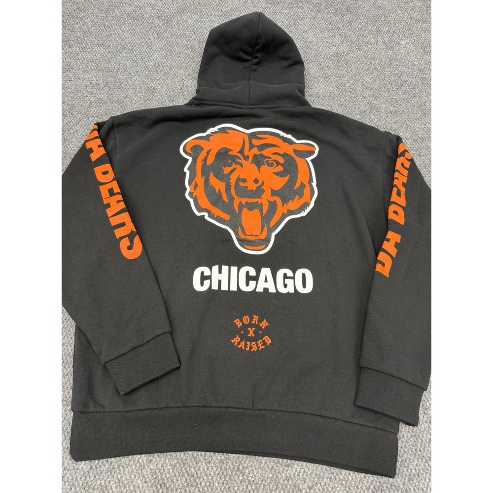 Born x Raised Size XL Black Chicago Bears Classic Hoodie Sweatshirt - New